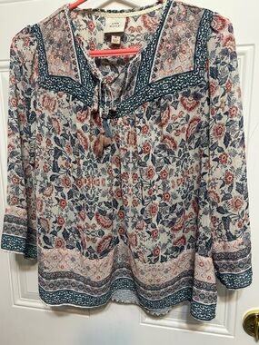 Knox Rose Floral Tunic in Blue, Rust & Cream